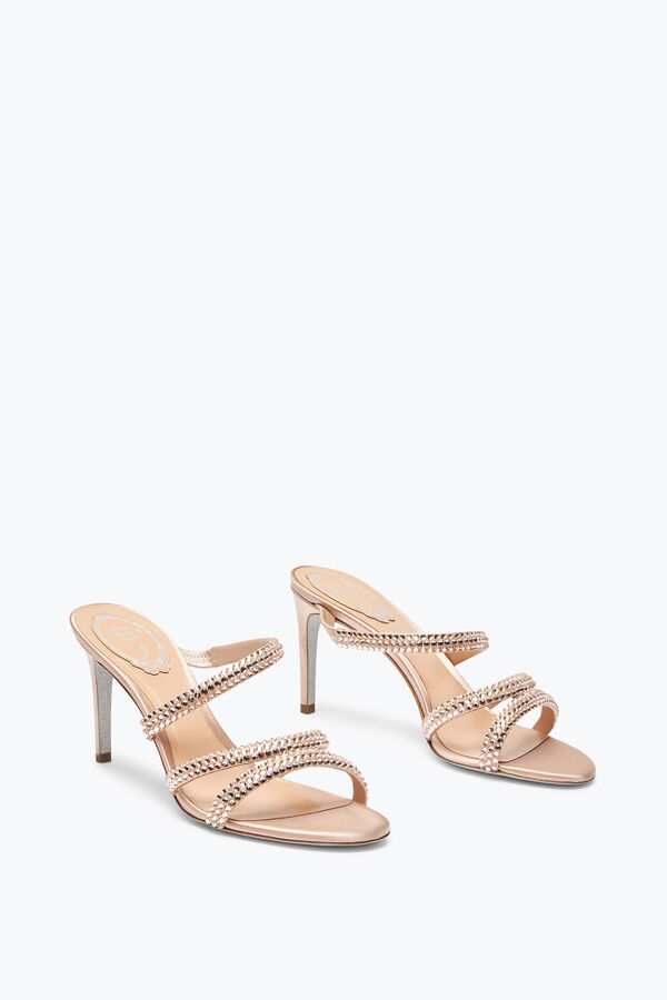 Lisa Nude Slider Sandal With Crystals 80