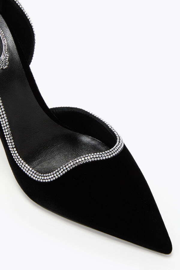 ONDA PUMP BLACK VELVET/CRYSTAL STRASS PUMP