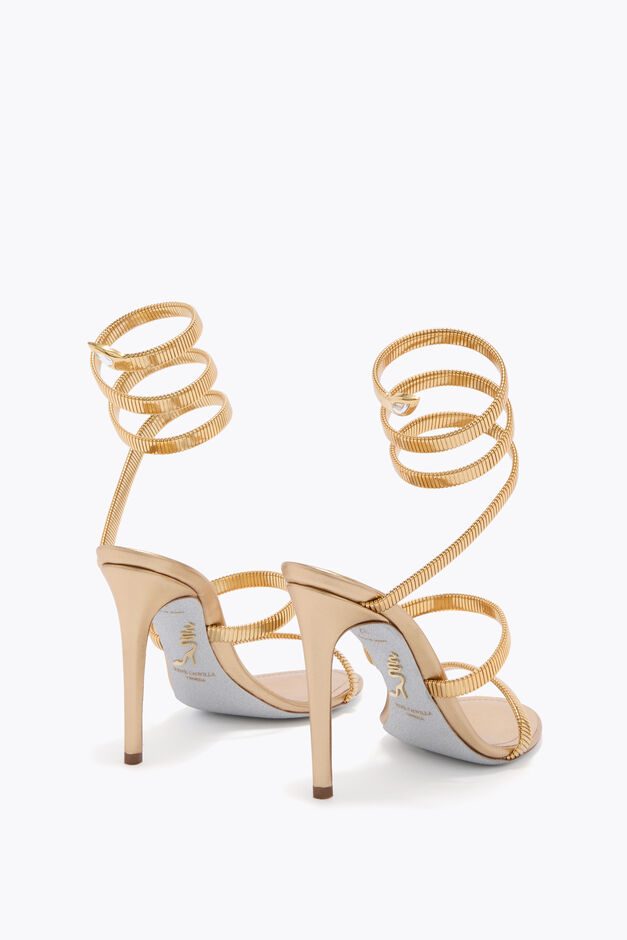 GOLD LAMB/GOLD METAL SNAKE SANDAL