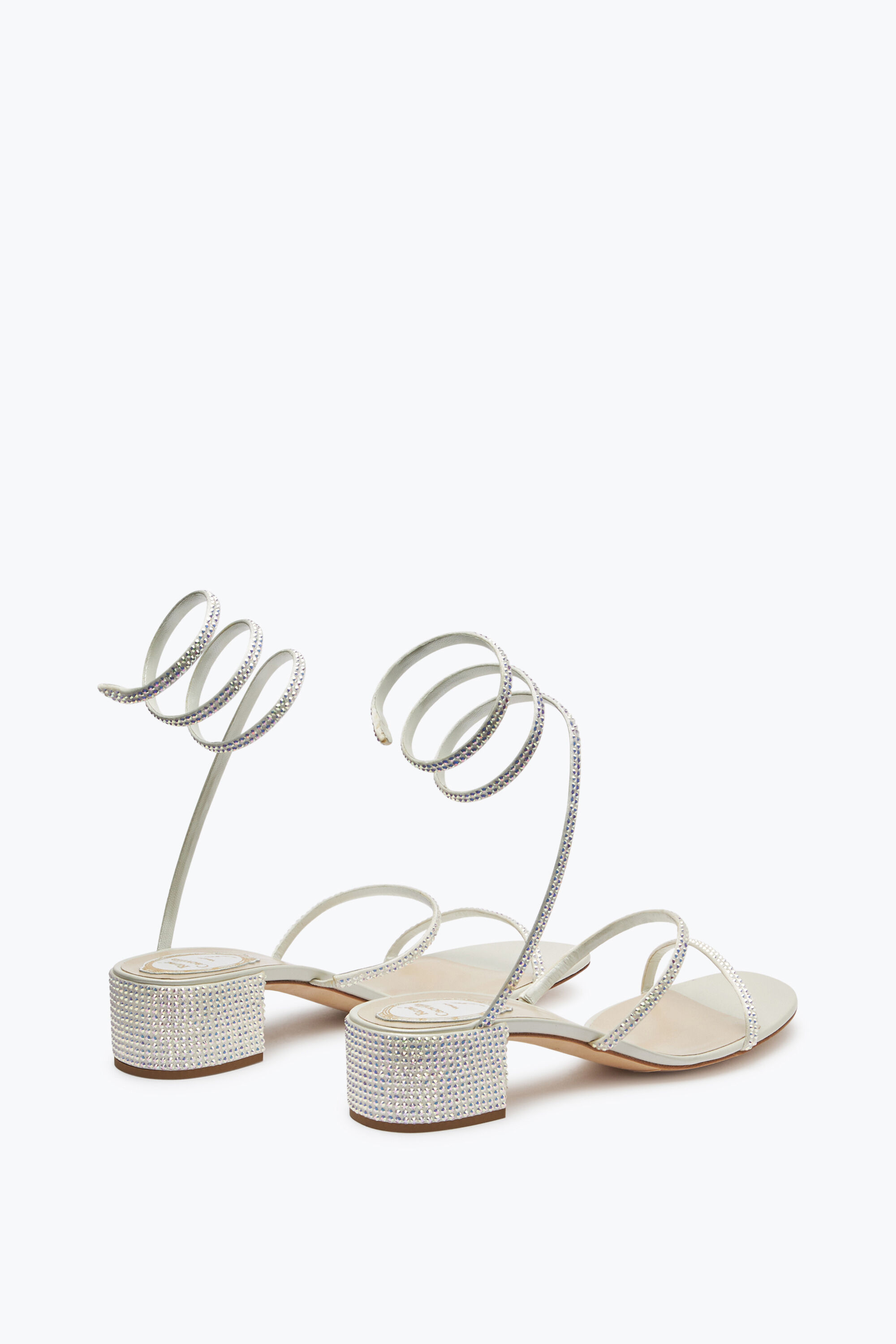 Jeweled Flat Satin Sandals Cleo | Rene Caovilla®