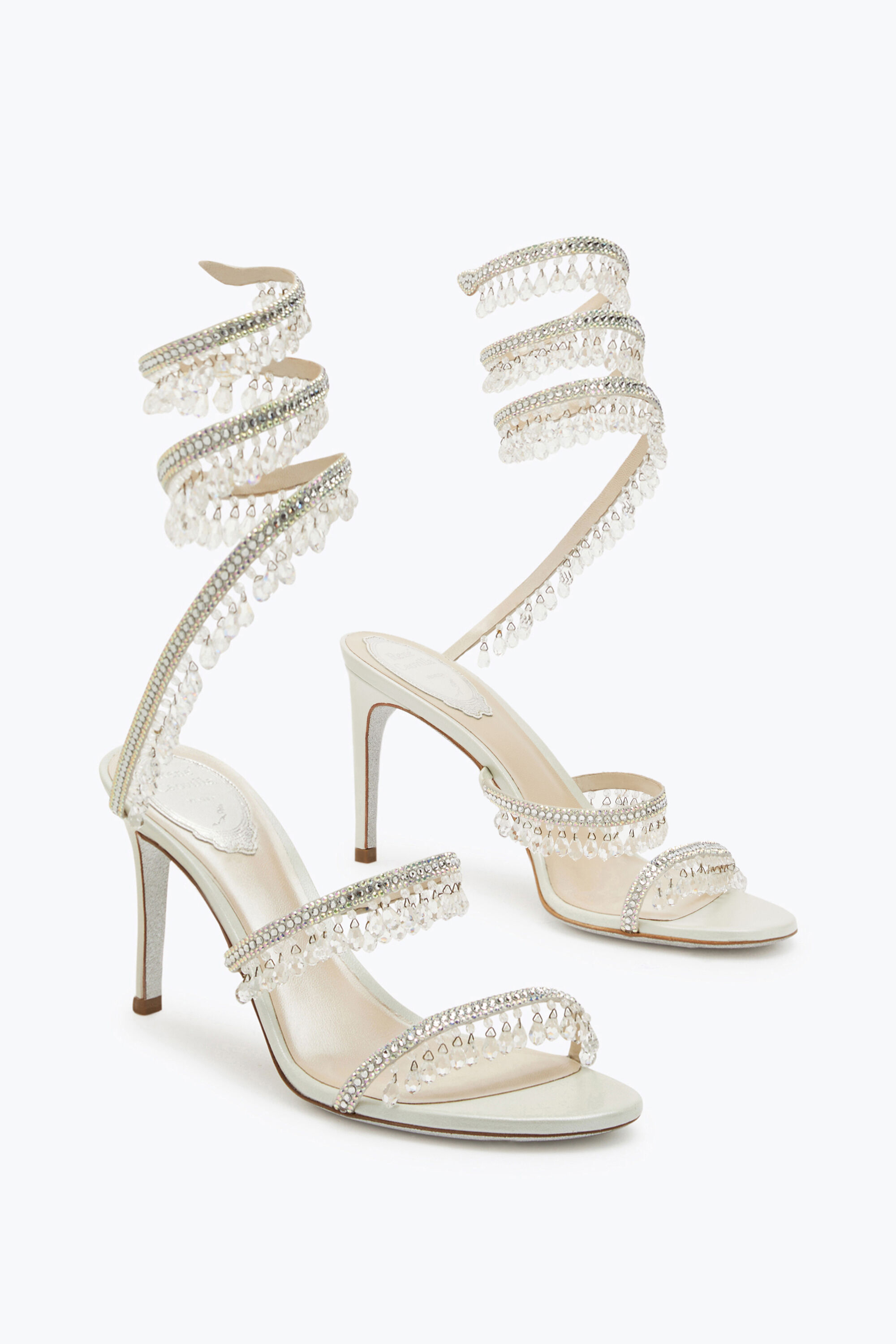 Jeweled Chandelier Ivory Sandal 80 | Rene Caovilla®