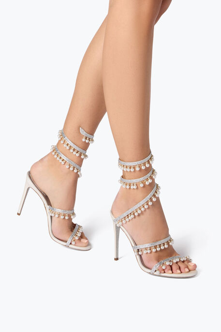 CHANDELIER IVORY SANDAL WITH PEARLS 105 CHANDELIER IVORY SANDAL WITH PEARLS 105