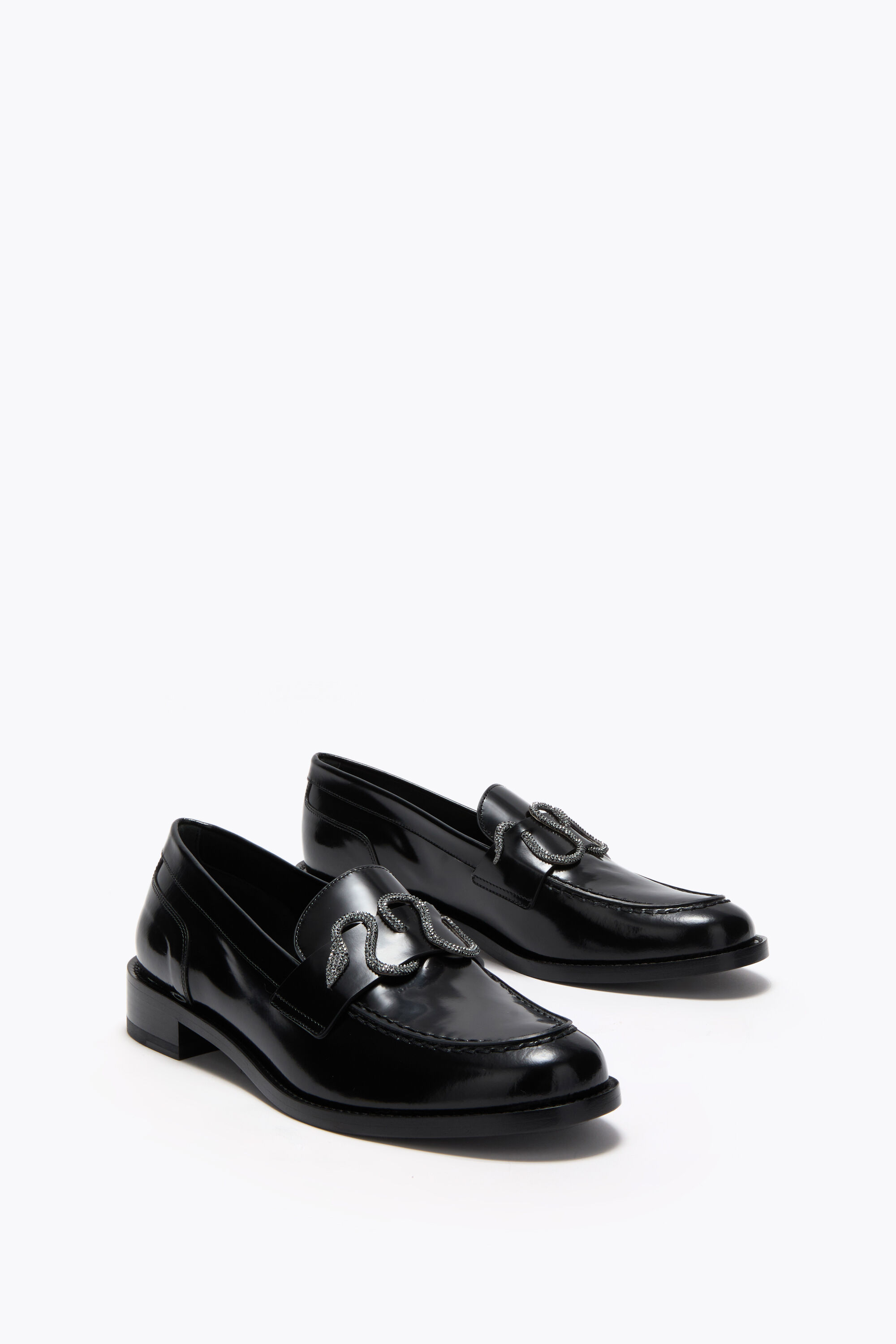 Jeweled Morgana Black Loafer With Black Matte Crystal 20 | Rene