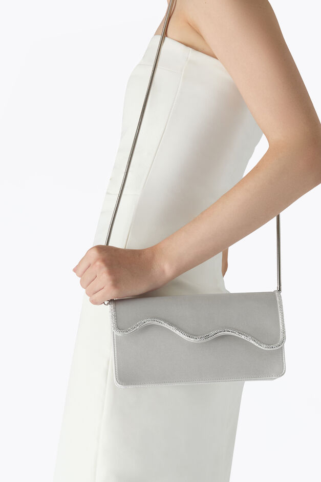 BORSE GREY SATIN/C.SILVER SHADE STRASS - CAOVILLA BAGS