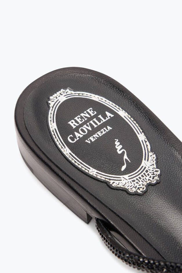 CATERINA BLACK FLAT SANDAL 10