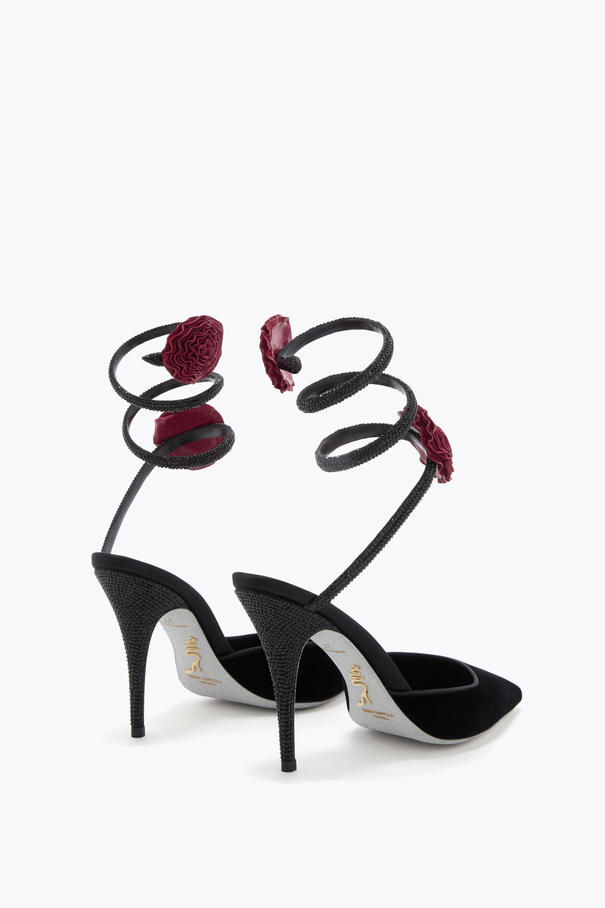 Jeweled ROSALIA BLACK VELVET PUMP 100 | Rene Caovilla®