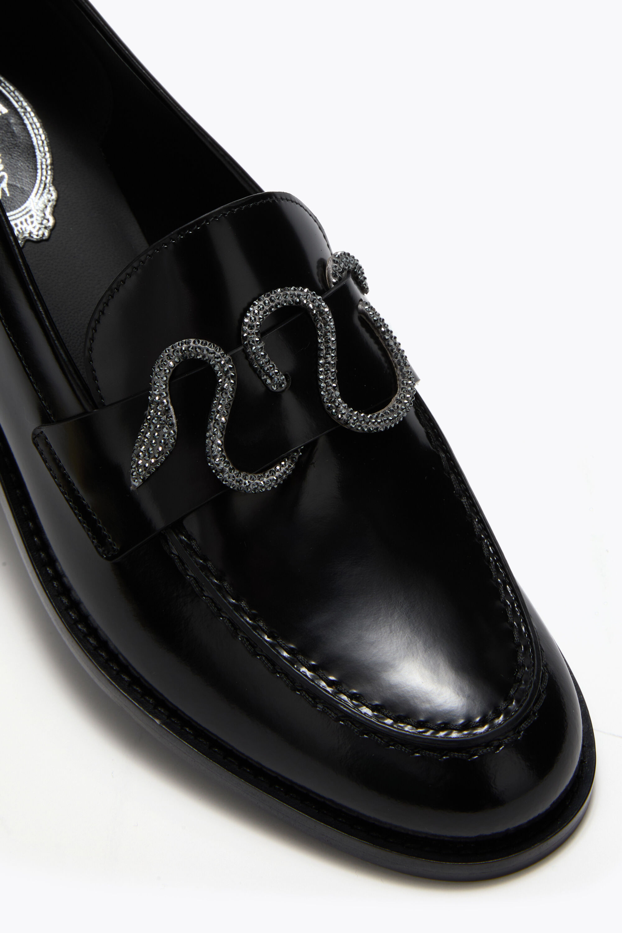 Jeweled Morgana Black Loafer With Black Matte Crystal 20 | Rene