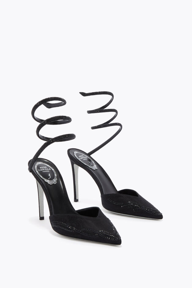 CLEO PUMP IN BLACK DAMASK 105