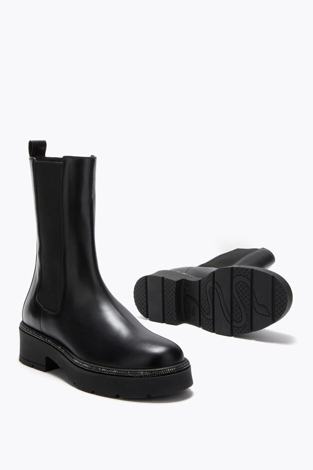 BIKA BLACK ANKLE BOOT WITH CRYSTALS 50