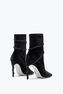 Cleo Black Velvet Ankle Boot With Crystals 105