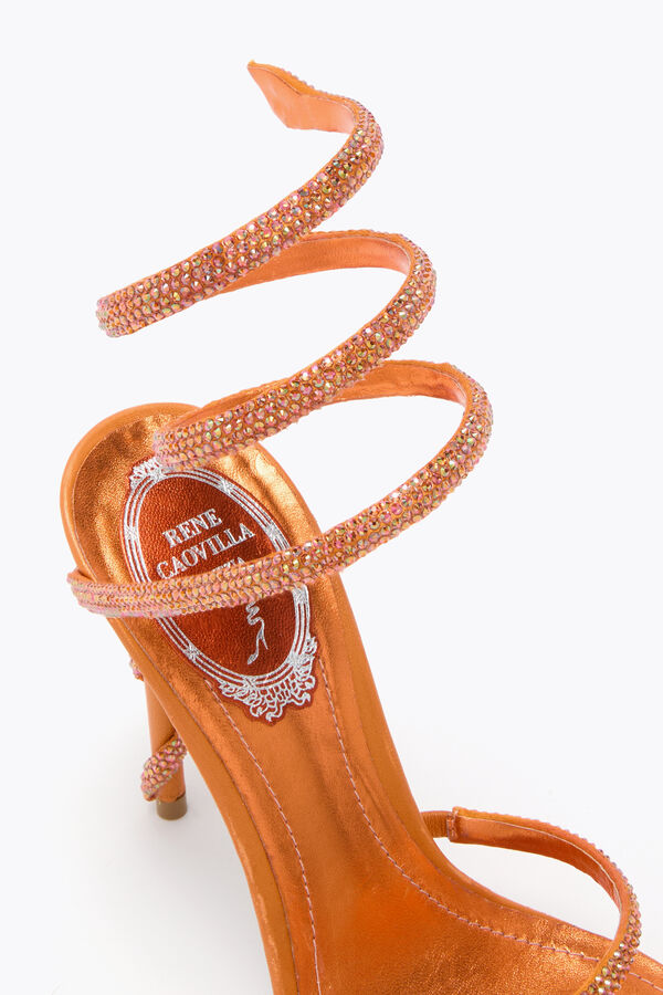 MARGOT ORANGE SATIN/LAVA STRASS SANDAL