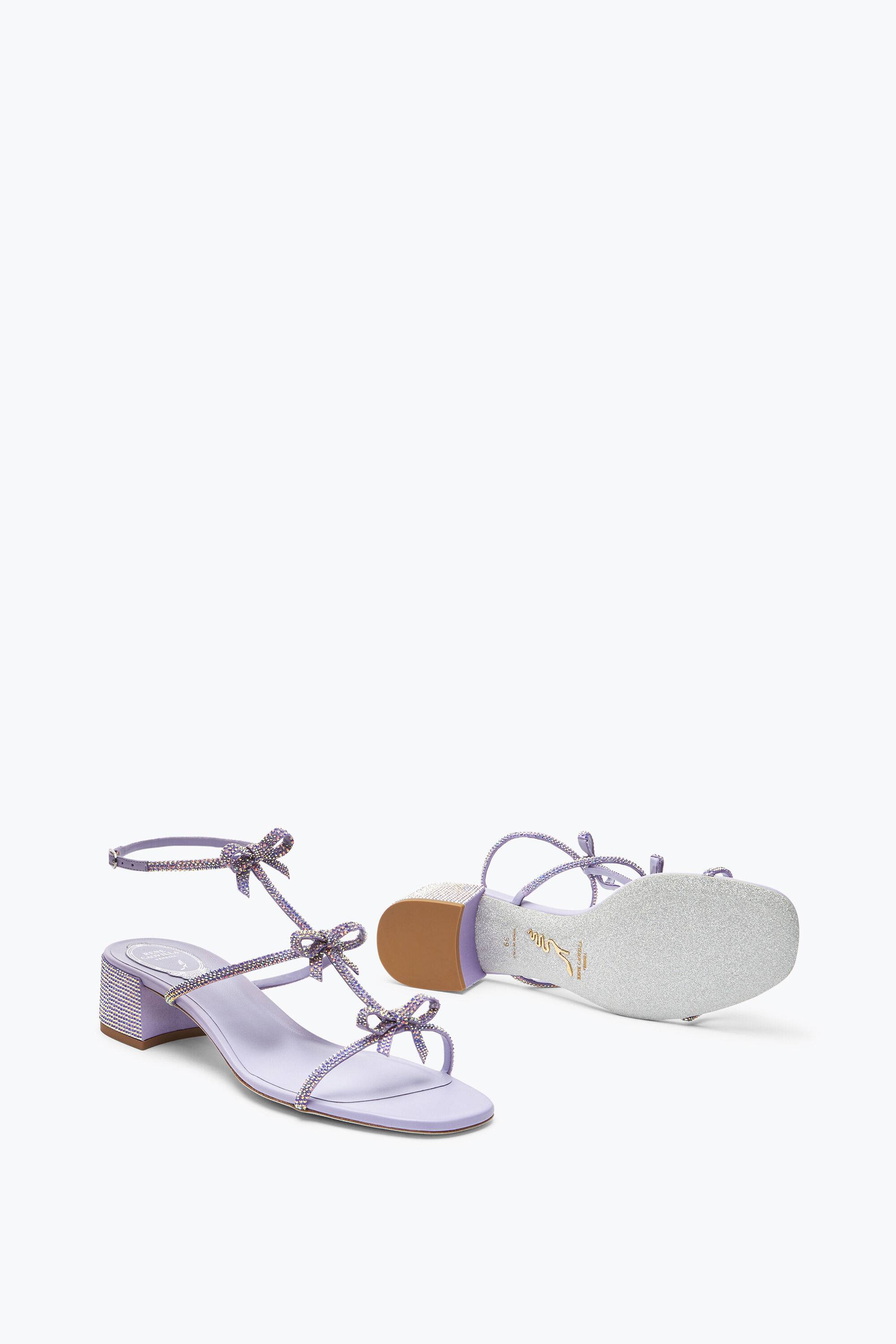Jeweled Caterina Lilac Sandal With Crystals 35 | Rene Caovilla®
