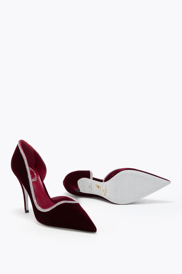 ONDA BURGUNDY VELVET PUMP 100 ONDA BURGUNDY VELVET PUMP 100