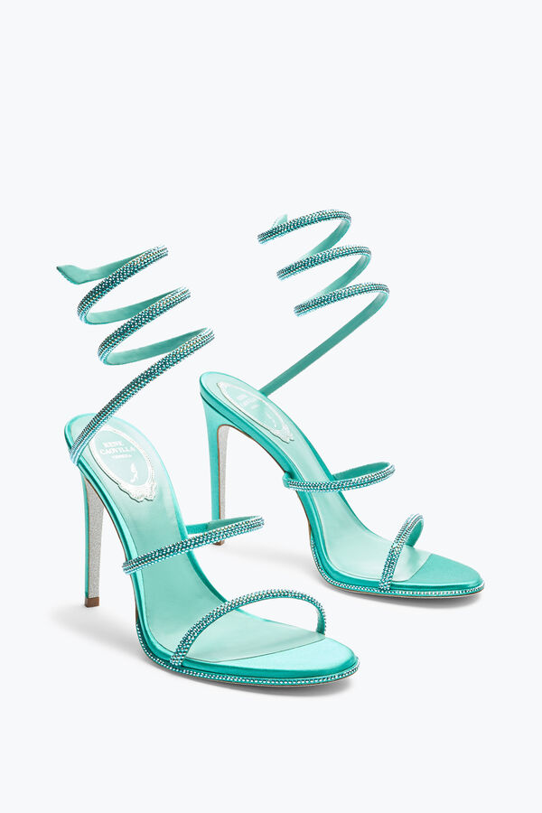 Cleo Aquamarine Sandal With Crystals 105