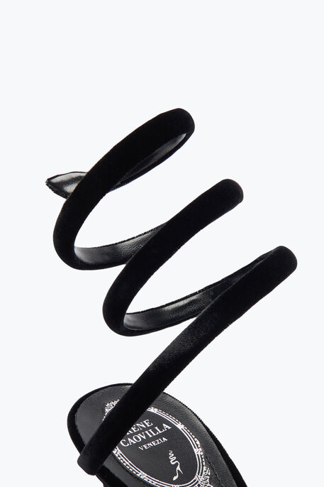 CLEO BLACK VELVET SANDAL 80