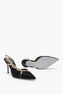 BRAID BLACK SATIN/GOLDEN SHADOW STRASS SLINGBACK