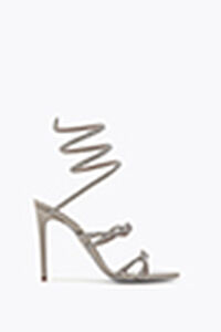 BRAID CLEO FOG SATIN/BLACK DIAMOND STRASS SANDAL