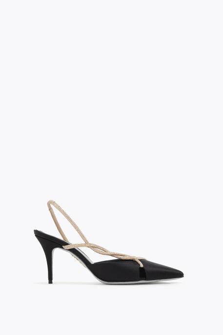 BRAID BLACK AND GOLD SLINGBACK 80