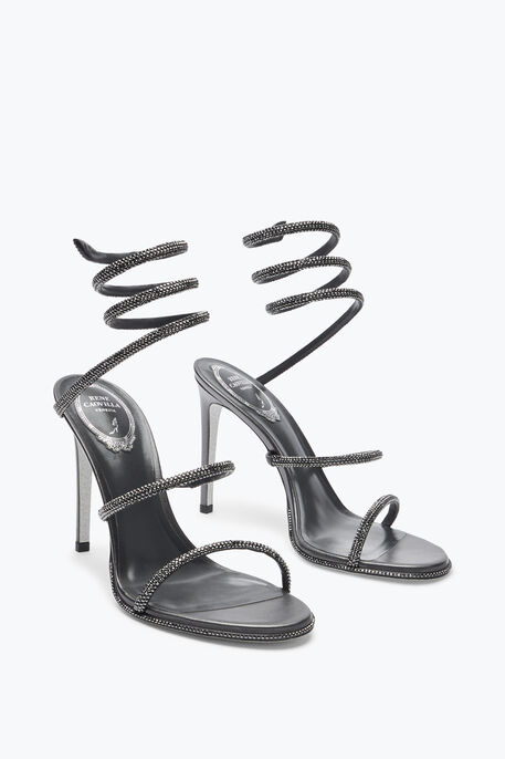Cleo Anthracite Sandal With Crystals 105 Cleo Anthracite Sandal With Crystals 105