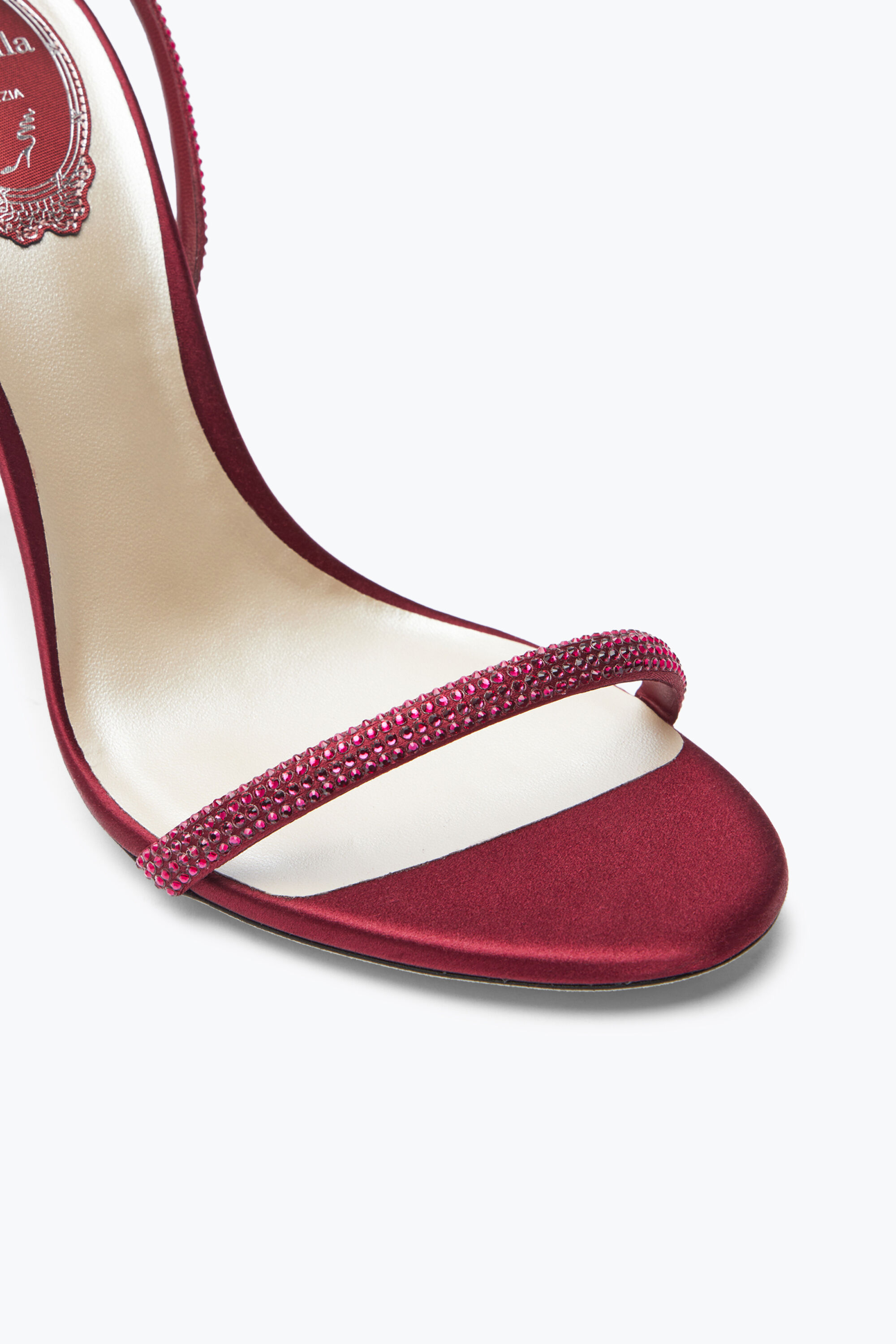 Jeweled Ellabrita Crystal Burgundy Sandal 105 | Rene Caovilla®
