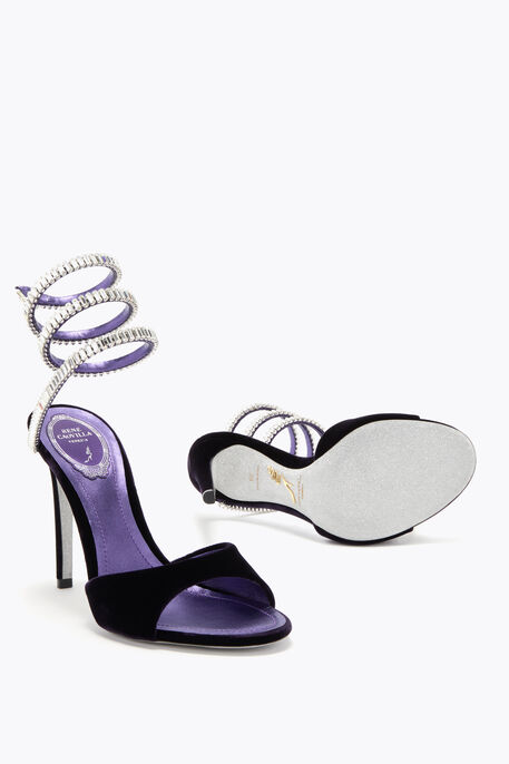 SPARK SANDAL IN PURPLE VELVET 105