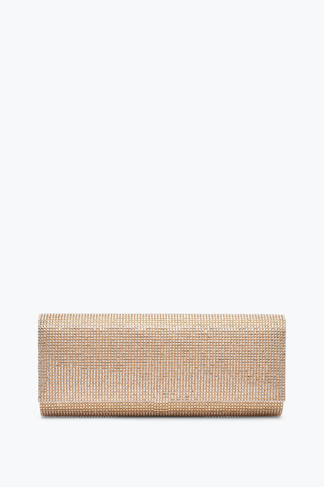 Zafira Gold Clutch With All-Over Crystals Zafira Gold Clutch With All-Over Crystals