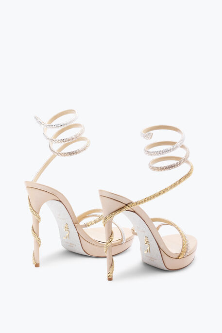 Margot Plateau Sandal With Gold And Silver Crystals 120