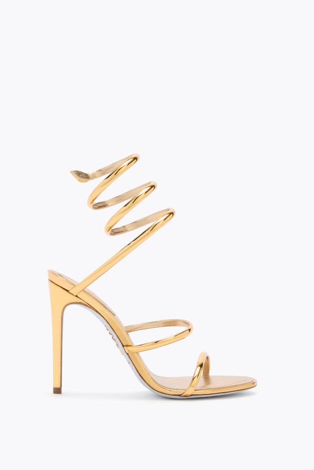 CLEO METALLIC DARK GOLD MIRROR CALF SANDAL