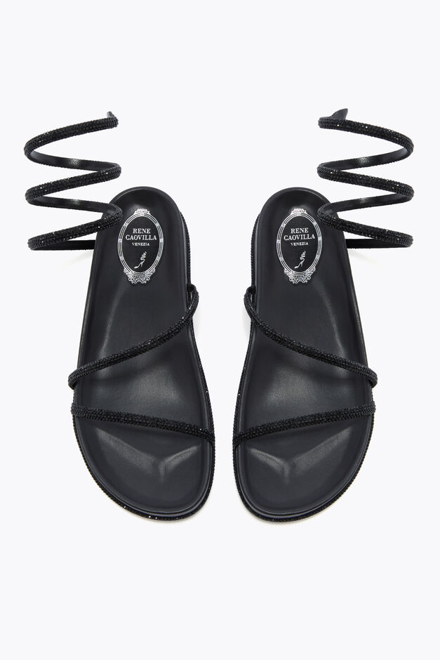 GISELE BLACK FLATFORM SANDAL 20