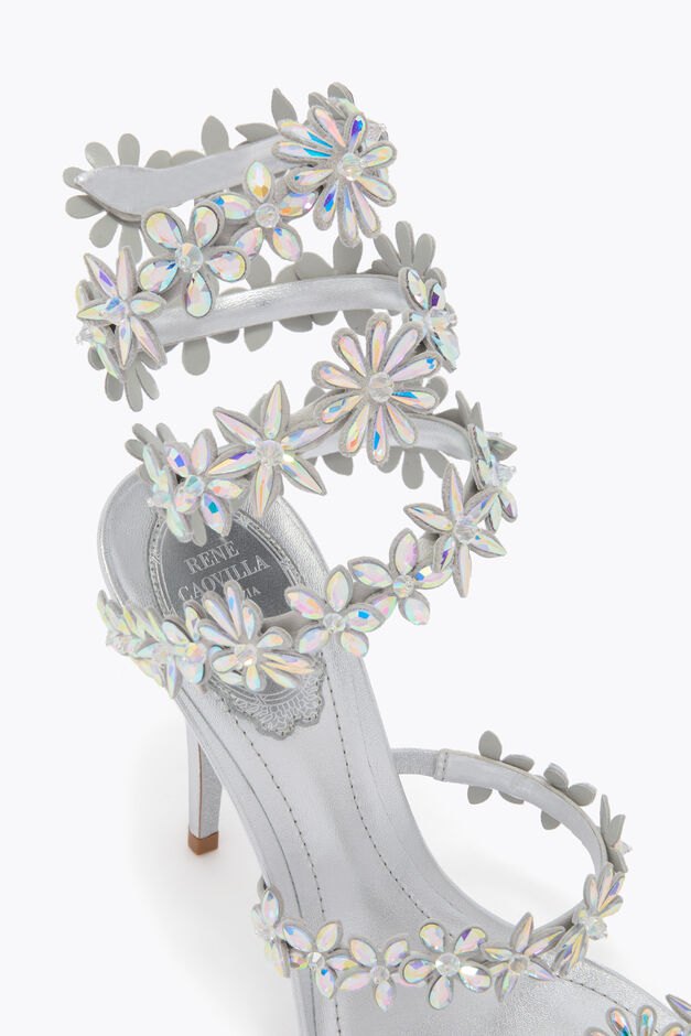 EVA METALLIC SILVER SANDAL 100