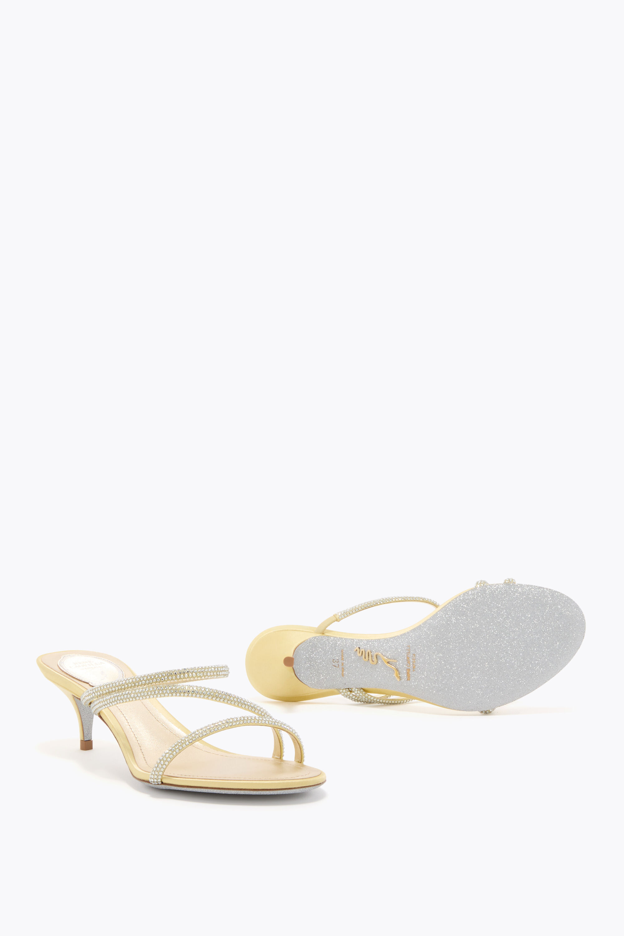 Jeweled ERIN BUTTER YELLOW MULE 50 | Rene Caovilla®