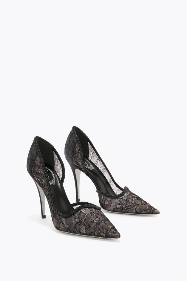 ONDA BLACK LACE PUMP 100
