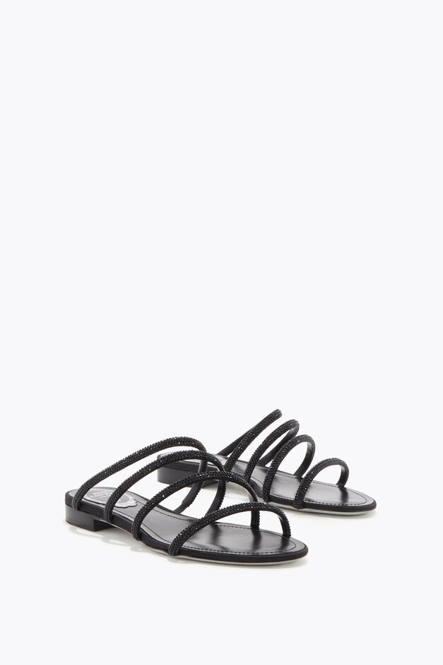 ERIN BLACK FLAT SANDAL 10