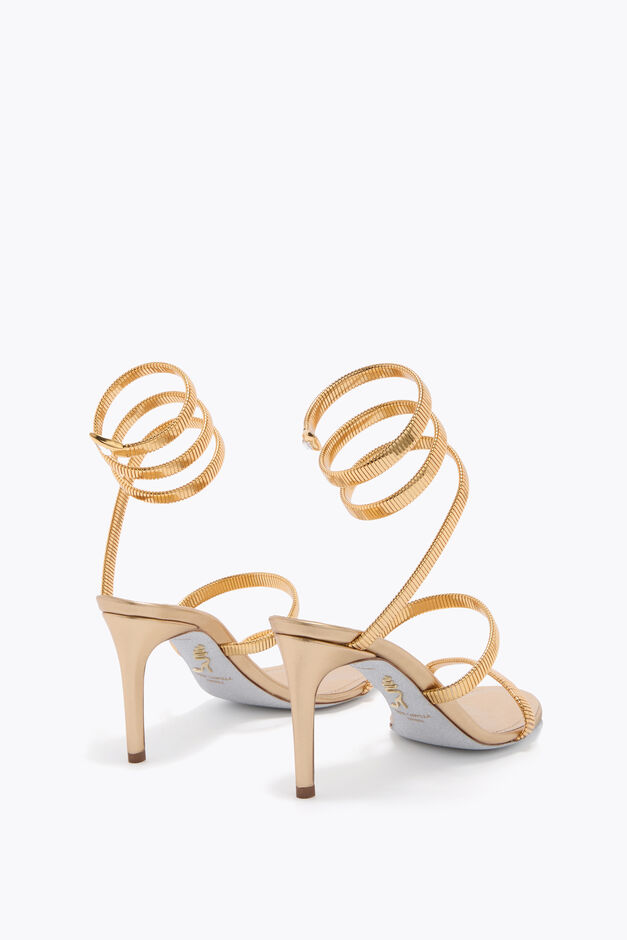 GOLD LAMB/GOLD METAL SNAKE SANDAL
