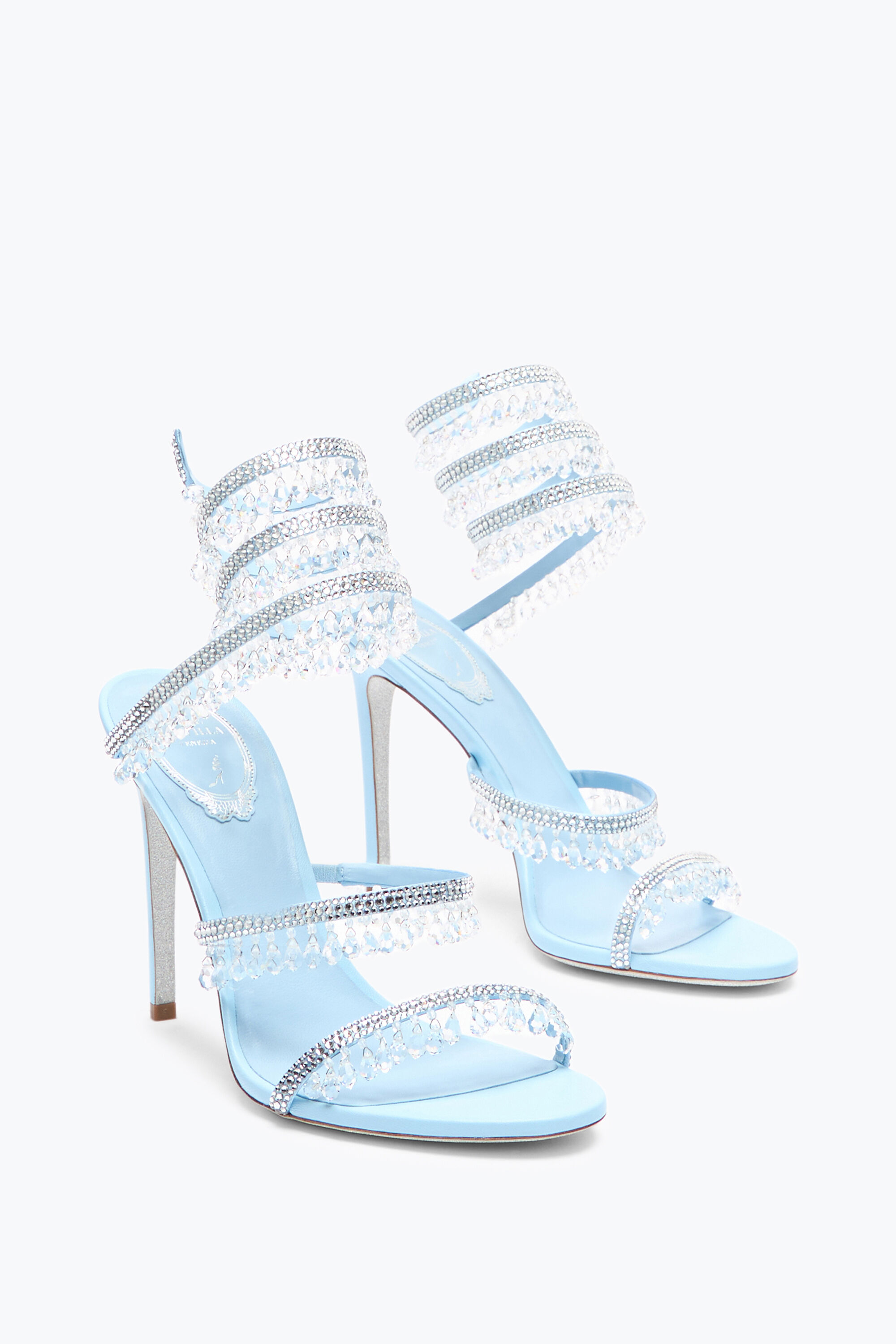 Jeweled CHANDELIER SKY BLUE SANDAL 105 | Rene Caovilla®