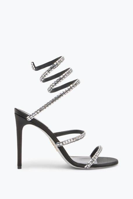 CLEO BLACK SANDAL WITH CRYSTAL BAGUETTE 105