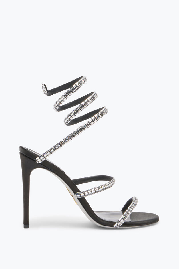 CLEO BLACK SANDAL WITH CRYSTAL BAGUETTE 105