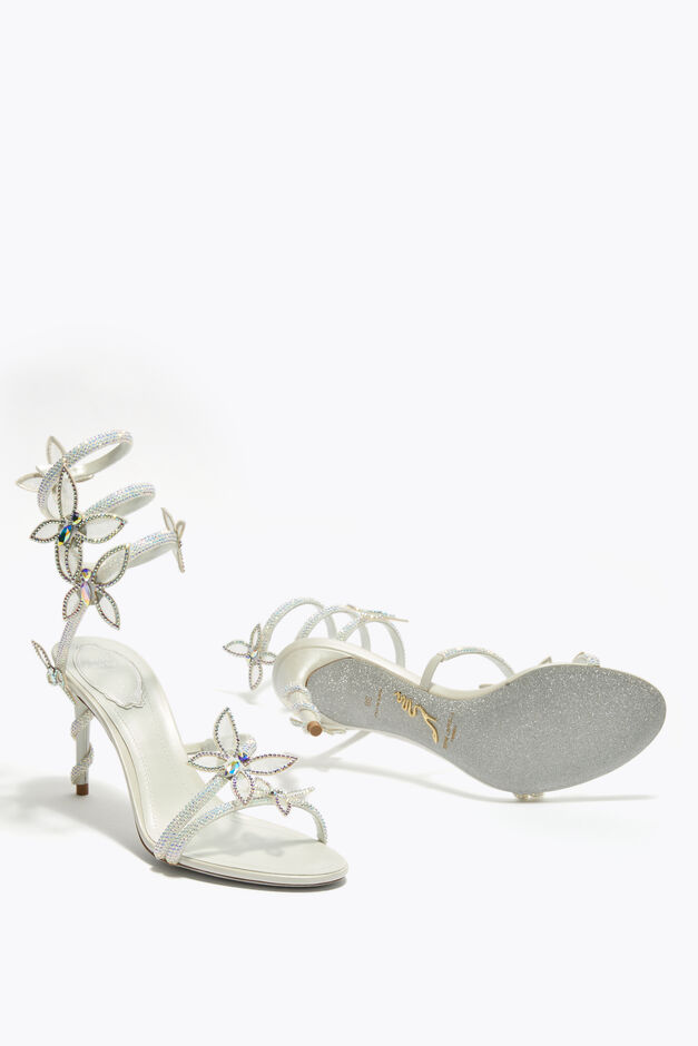 MARGOT WHITE SANDAL WITH BUTTERFLIES 80