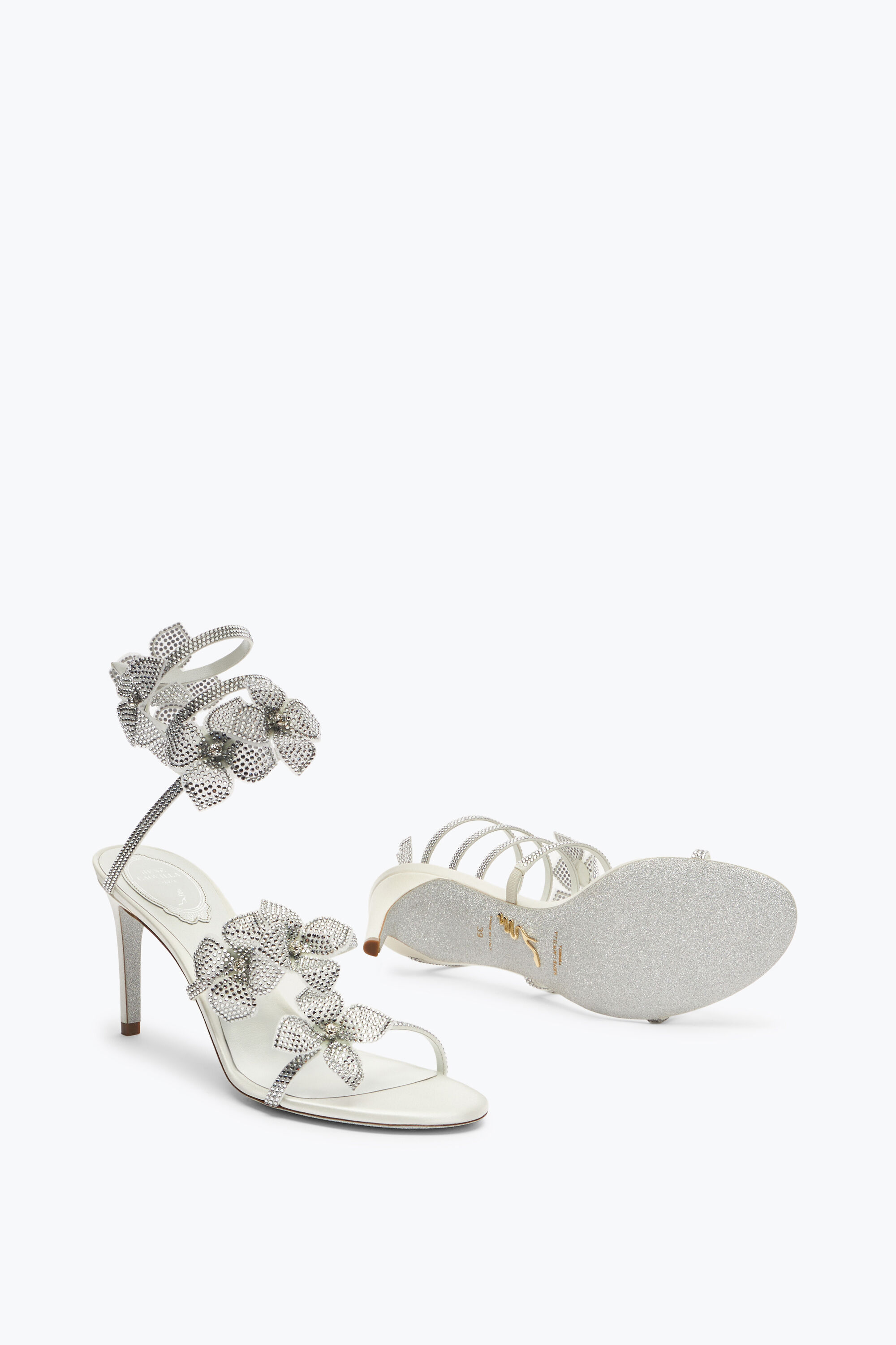 サンダル・ミュール Floriana Sandals - Rouje - Leather - White White mesh leather wedge mules | Rouje