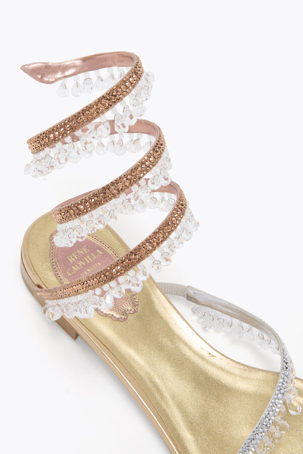 CHANDELIER GOLD SATIN/ROSE GOLD-MULTI STRASS SANDAL