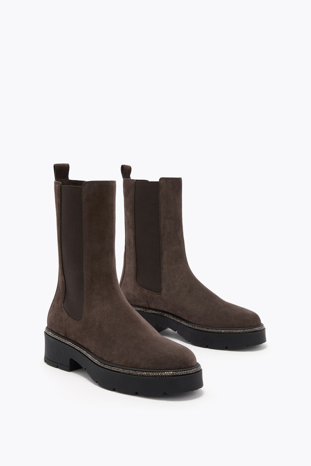 BIKA BROWN ANKLE BOOT WITH CRYSTALS 50