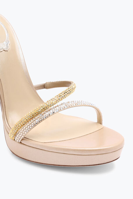 Margot Plateau Sandal With Gold And Silver Crystals 120