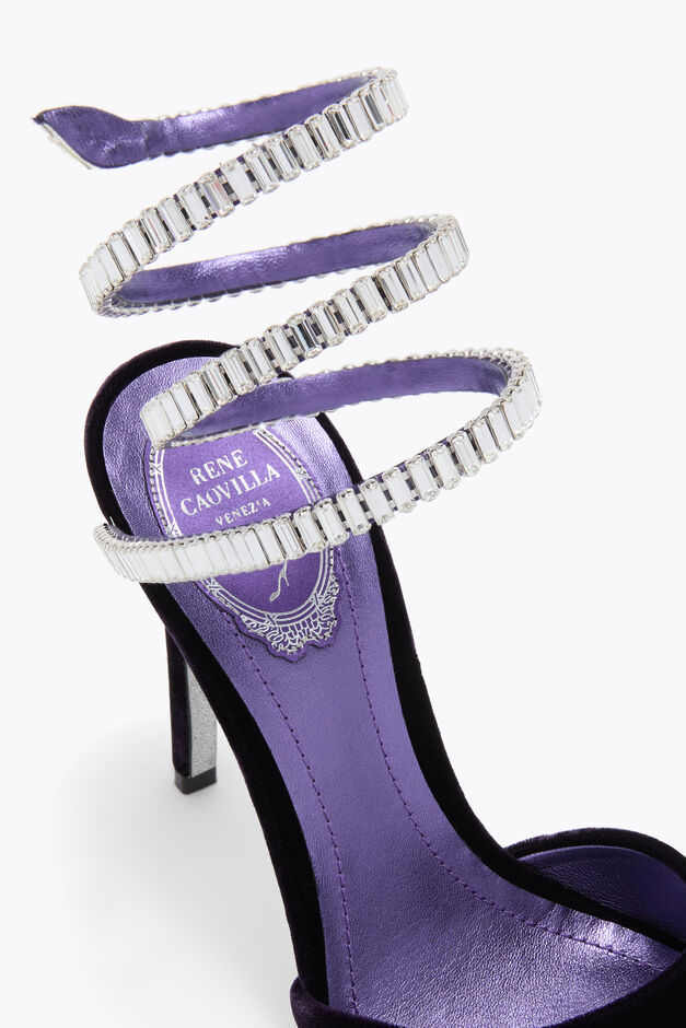 SPARK SANDAL IN PURPLE VELVET 105 SPARK SANDAL IN PURPLE VELVET 105