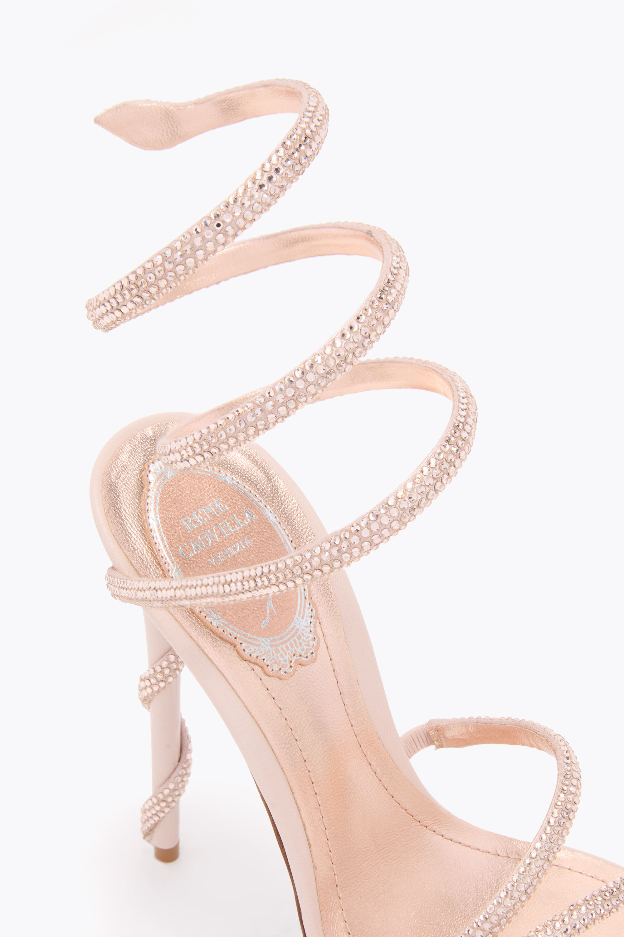 Jeweled MARGOT BLUSH PINK PLATFORM SANDAL 130 | Rene Caovilla®