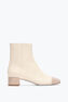 Bonnie Ankle Boot In Ivory Leather With Gold Crystals 40