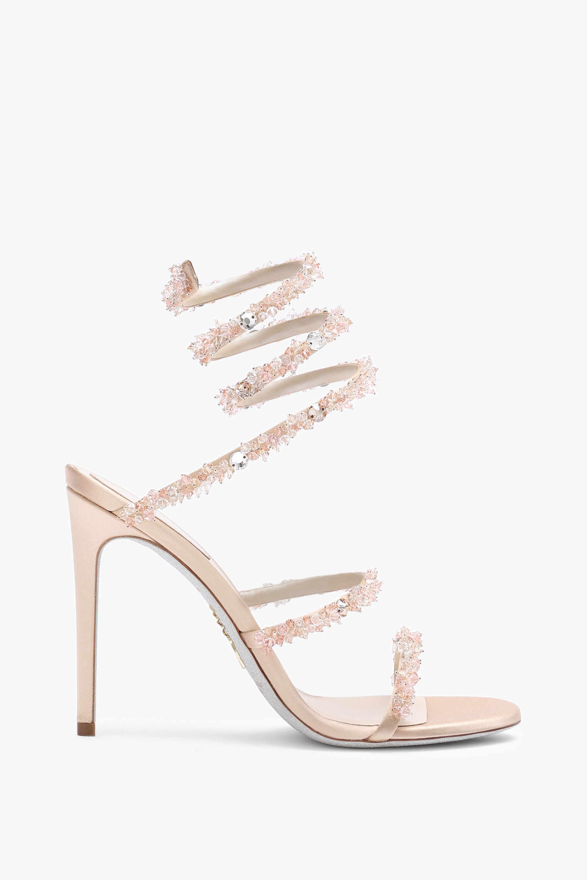 Jeweled Cinderella Nude Sandal With Serpent 105 | Rene Caovilla®