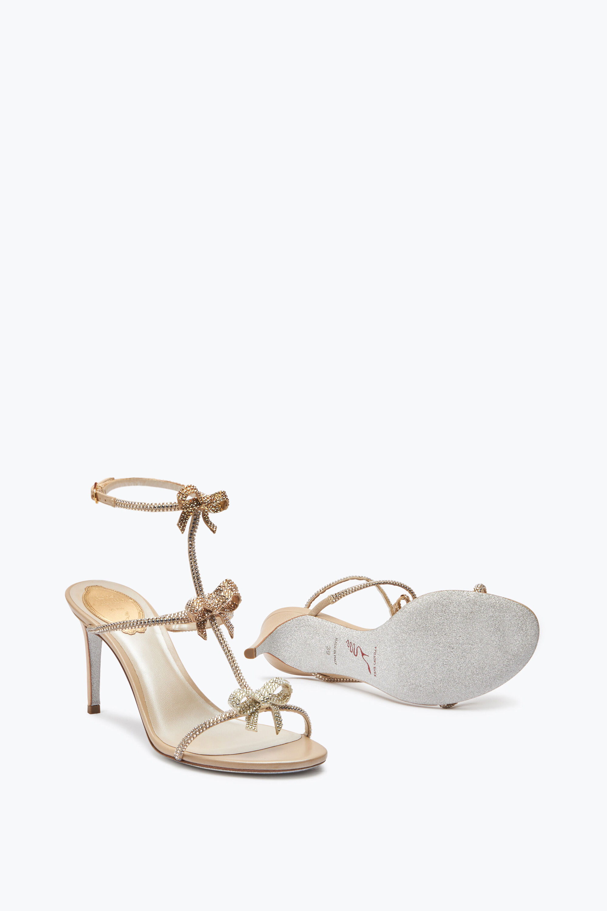 Jeweled Caterina Gold Sandal 80 | Rene Caovilla®