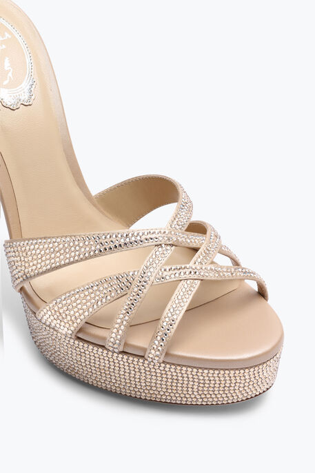 Dania Champagne Platform Mule 130