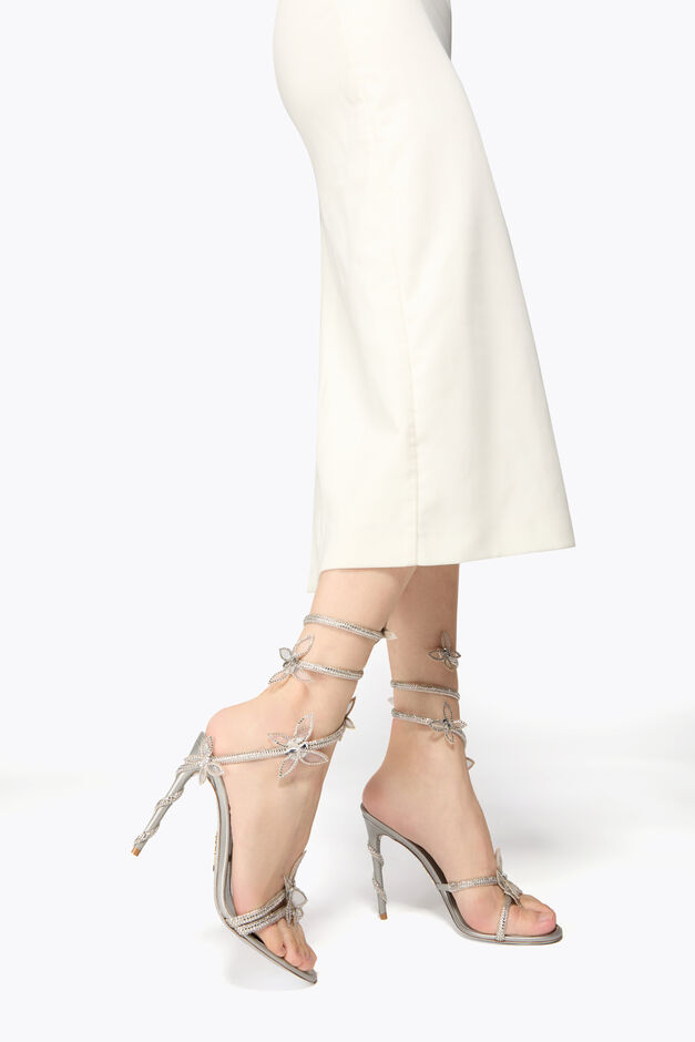 MARGOT METALLIC SILVER SANDAL 105