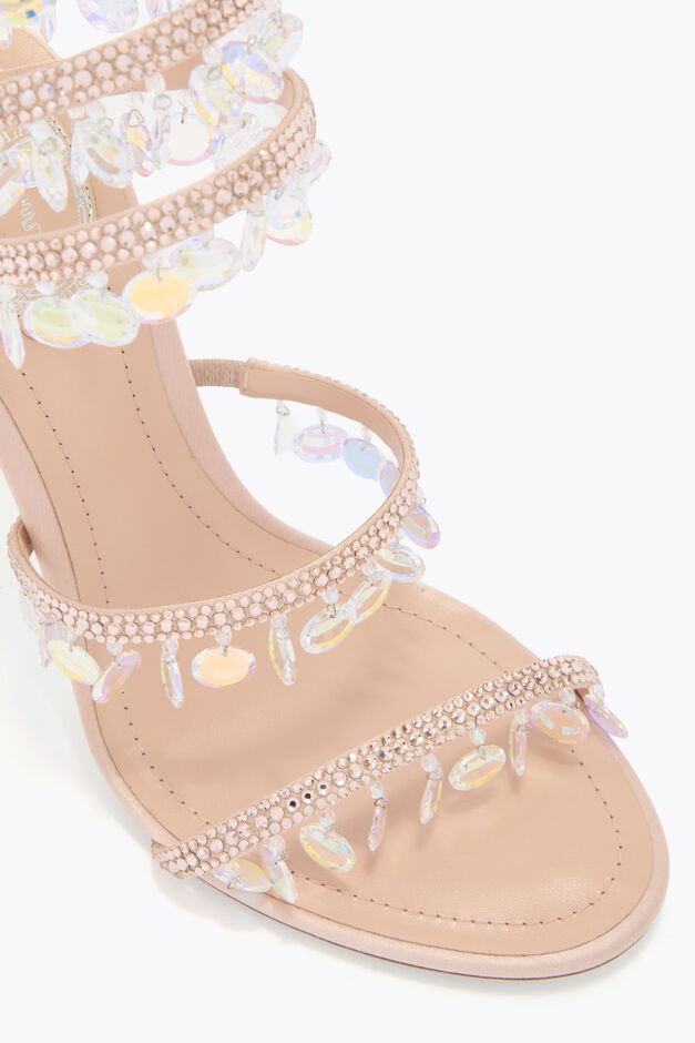 CHANDELIER POWDER PINK SANDAL WITH OVERSIZED CRYSTAL DROPS 105